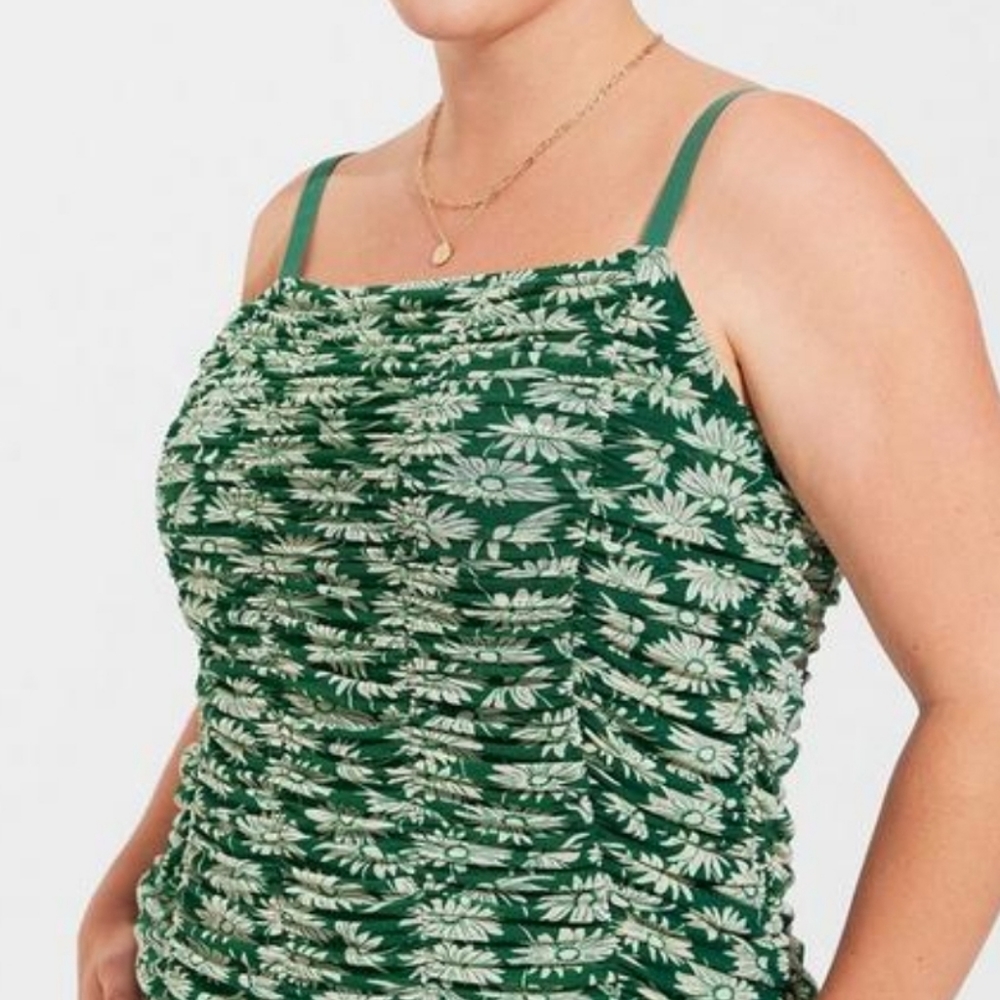 NWY Torrid Stretch Mesh Cropped Shirred Cami Top